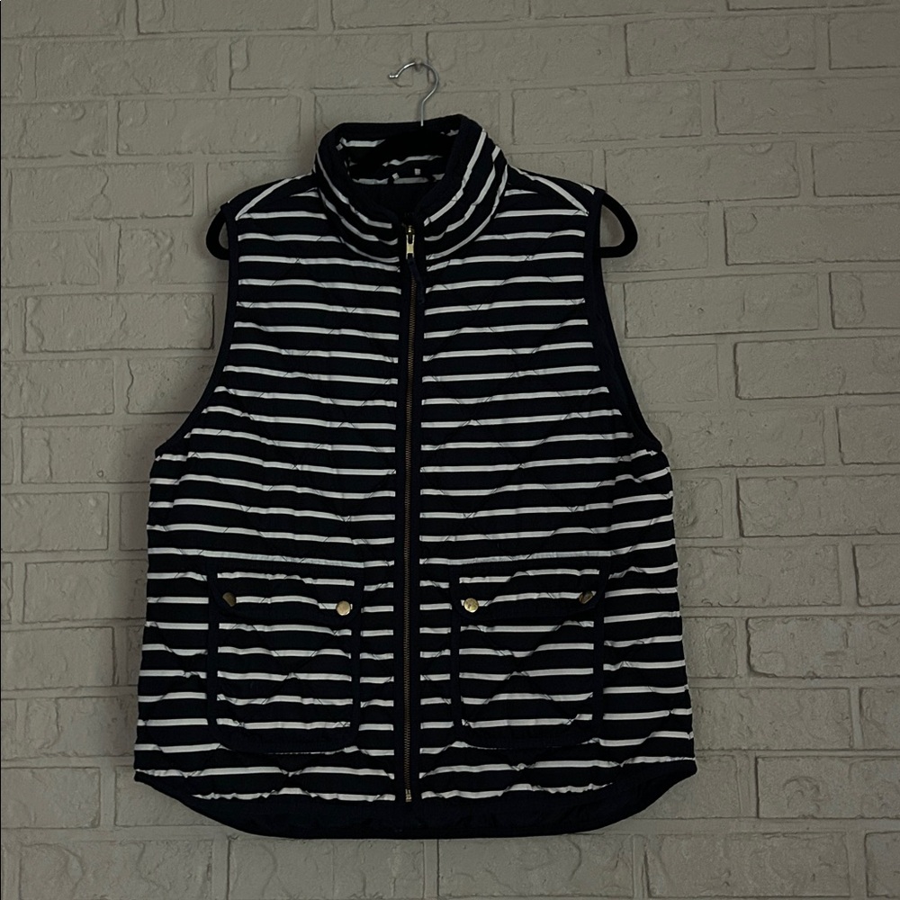 J. Crew Black and White Striped Vest